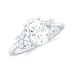 Oval Shape Lab Grown Diamond Solitaire Ring in Split Shank