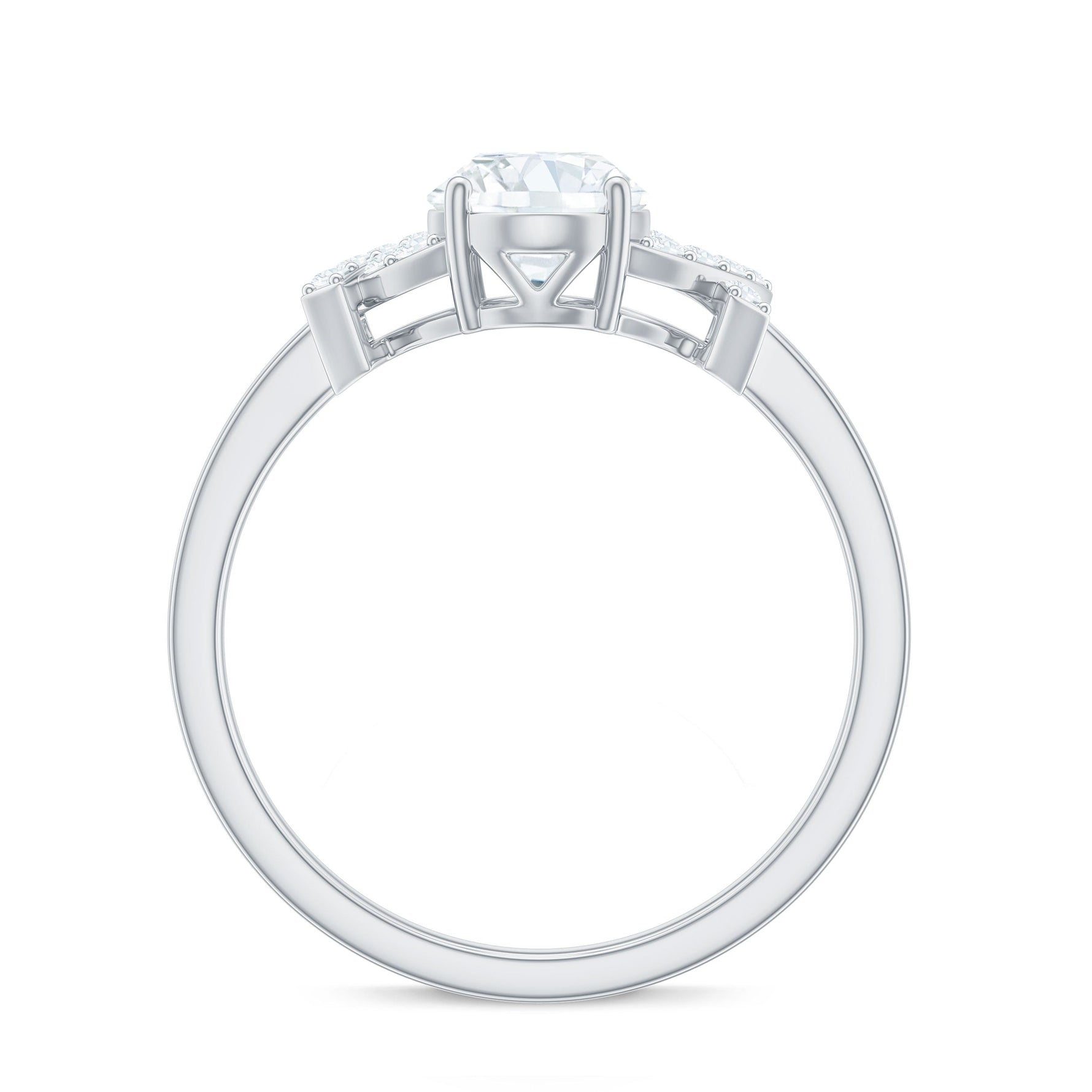 Oval Shape Lab Grown Diamond Solitaire Ring in Split Shank