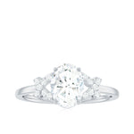 Oval Shape Lab Grown Diamond Solitaire Ring in Split Shank
