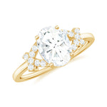 Oval Shape Lab Grown Diamond Solitaire Ring in Split Shank