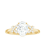 Oval Shape Lab Grown Diamond Solitaire Ring in Split Shank