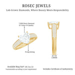 Heart Shape Lab Grown Diamond Solitaire Ring with Side Stones