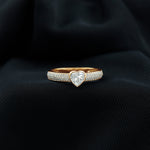 Heart Shape Lab Grown Diamond Solitaire Ring with Side Stones