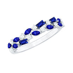 Certified Lab Grown Blue Sapphire Diamond Wedding Ring