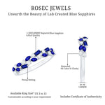 Certified Lab Grown Blue Sapphire Diamond Wedding Ring
