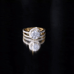 8 MM Round Shape Moissanite Halo Wedding Ring Set