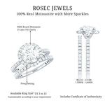 8 MM Round Shape Moissanite Halo Wedding Ring Set