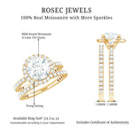 8 MM Round Shape Moissanite Halo Wedding Ring Set