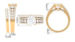 Zircon Designer Wedding Ring Set with Band