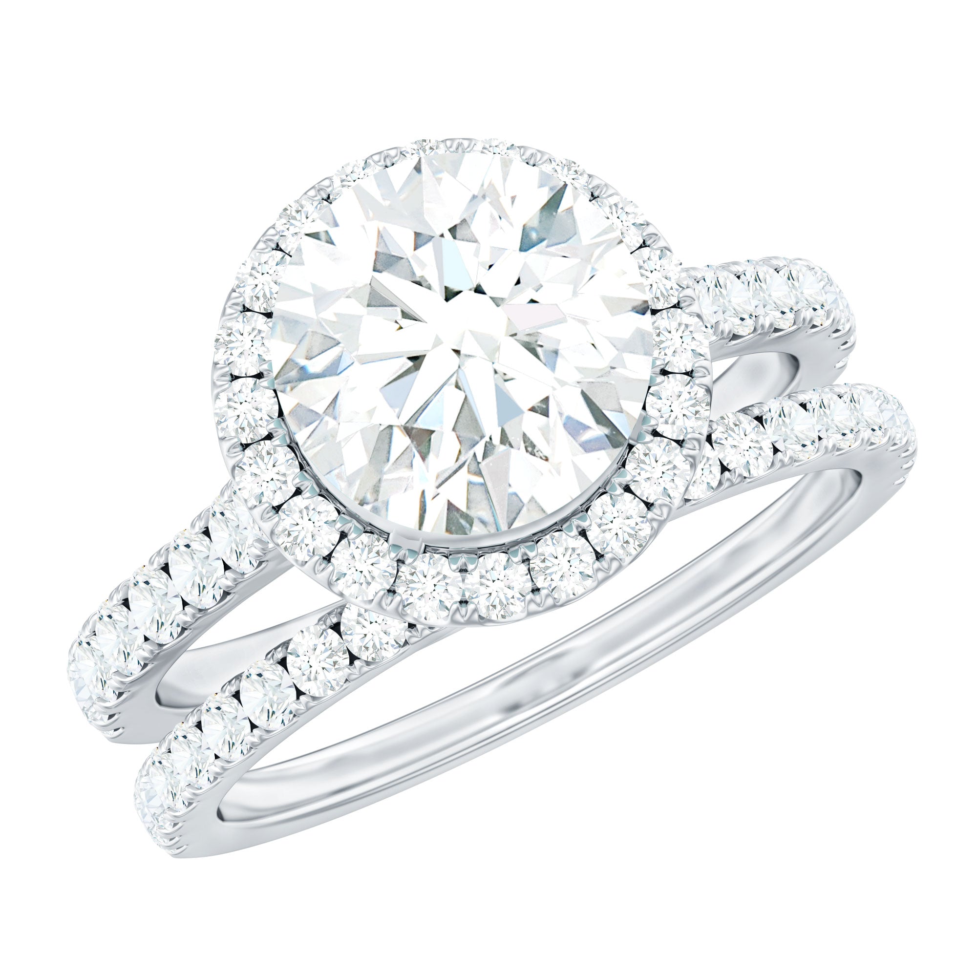 3 CT Moissanite Classic Wedding Ring Set
