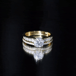 Certified 2 CT Moissanite Engagement Ring with Wedding Band