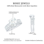 Certified 2 CT Moissanite Engagement Ring with Wedding Band