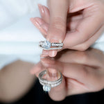 Certified 2 CT Moissanite Engagement Ring with Wedding Band