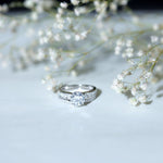 Certified 2 CT Moissanite Engagement Ring with Wedding Band