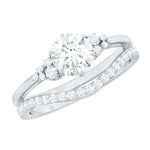 6 MM Round Cut Moissanite Wedding Ring Set For Bride
