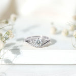 6 MM Round Cut Moissanite Wedding Ring Set For Bride