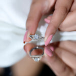 6 MM Round Cut Moissanite Wedding Ring Set For Bride