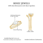 6 MM Round Cut Moissanite Wedding Ring Set For Bride