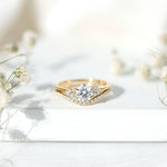 6 MM Round Cut Moissanite Wedding Ring Set For Bride