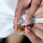 6 MM Round Cut Moissanite Wedding Ring Set For Bride