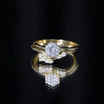 Solitaire Moissanite Wedding Ring Set for Her