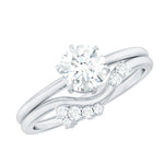 Solitaire Moissanite Wedding Ring Set for Her