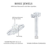 Solitaire Moissanite Wedding Ring Set for Her