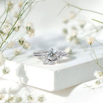 Solitaire Moissanite Wedding Ring Set for Her