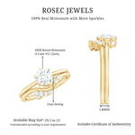 Solitaire Moissanite Wedding Ring Set for Her