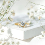 Solitaire Moissanite Wedding Ring Set for Her