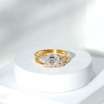 Emerald Cut Moissanite East West Wedding Ring Set