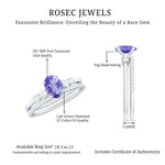 Natural Tanzanite Oval Engagement Ring with Wedding Band