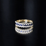 Certified Blue Sapphire Diamond Braided Wedding Ring
