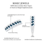 Real London Blue Topaz and Diamond Wedding Ring For Women