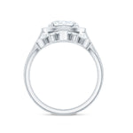 Designer Moissanite Oval Halo Wedding Ring Set with Certificate