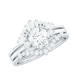 Vintage Inspired Moissanite 3 Piece Wedding Ring Sets