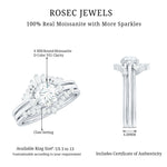 Vintage Inspired Moissanite 3 Piece Wedding Ring Sets