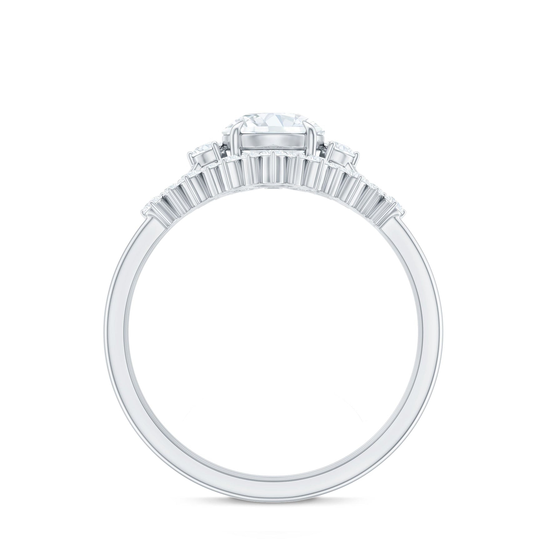 Vintage Inspired Moissanite 3 Piece Wedding Ring Sets