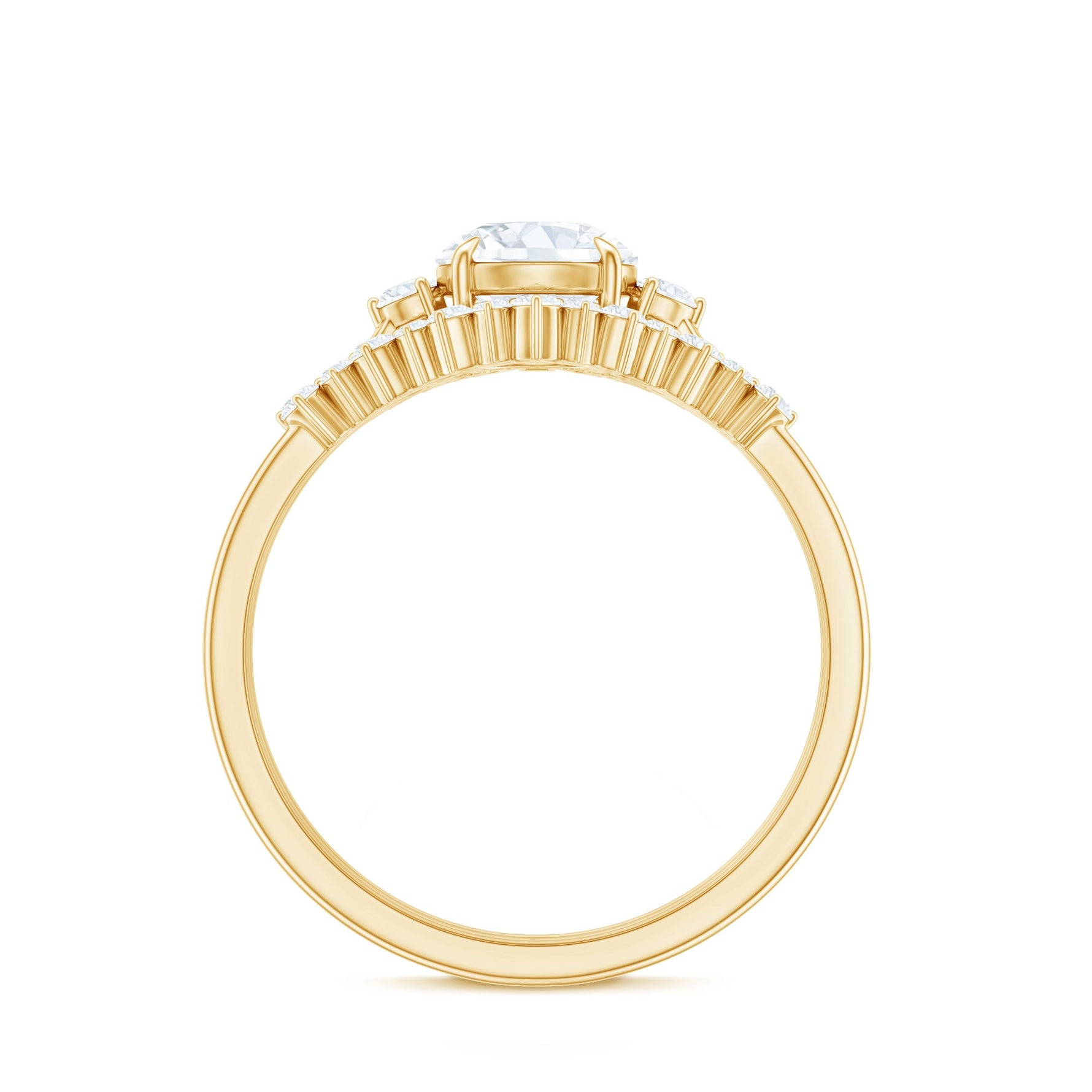 Vintage Inspired Moissanite 3 Piece Wedding Ring Sets