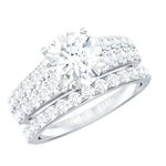 8 MM Zircon Wedding Ring Set in Prong Setting