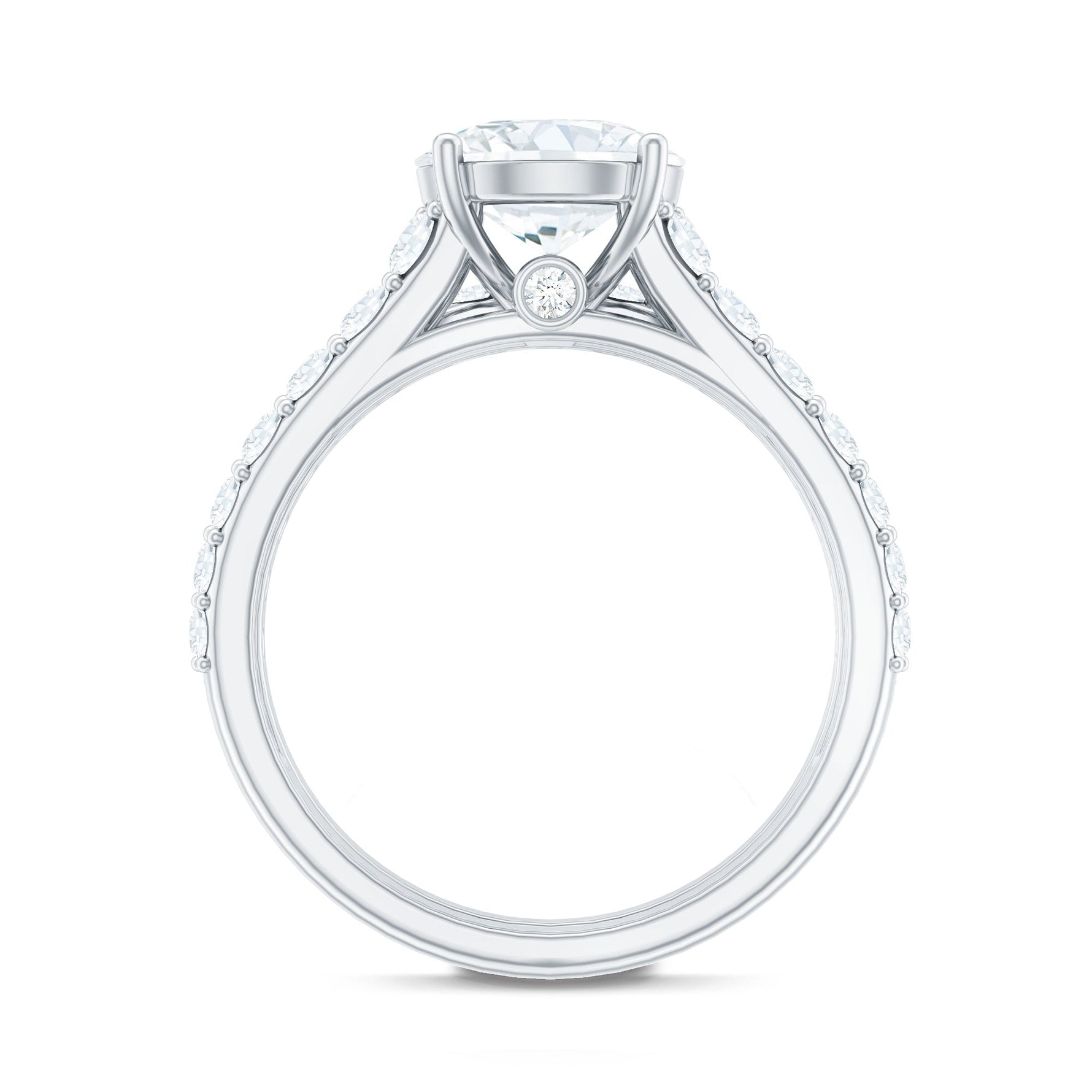 8 MM Zircon Wedding Ring Set in Prong Setting