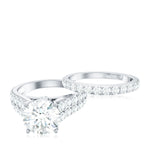 8 MM Zircon Wedding Ring Set in Prong Setting