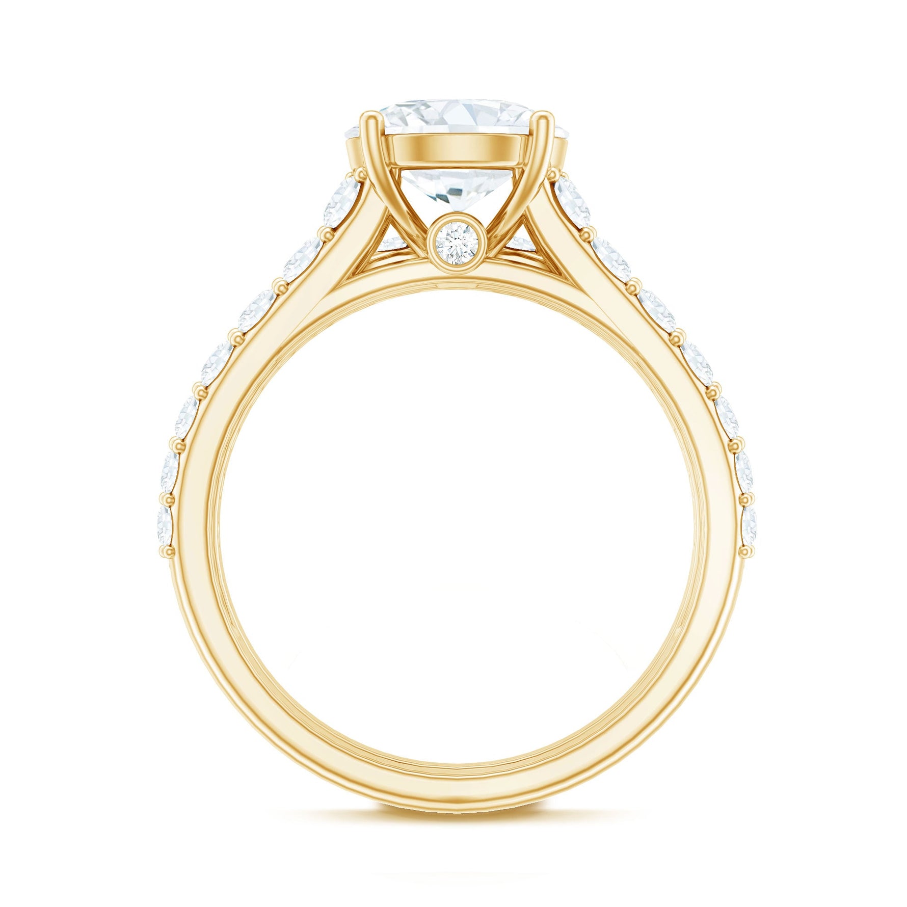 8 MM Zircon Wedding Ring Set in Prong Setting