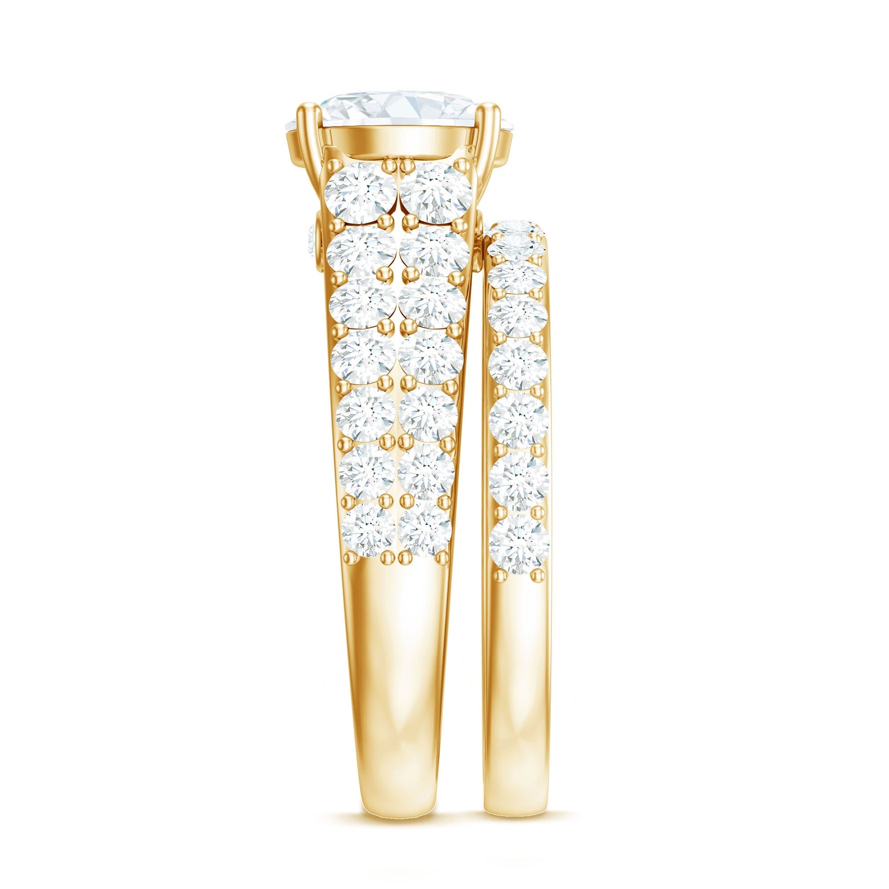 8 MM Zircon Wedding Ring Set in Prong Setting