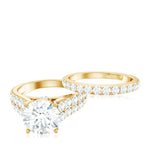 8 MM Zircon Wedding Ring Set in Prong Setting