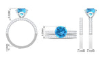 3.75 CT Swiss Blue Topaz and Moissanite Wedding Ring Set