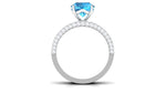 3.75 CT Swiss Blue Topaz and Moissanite Wedding Ring Set
