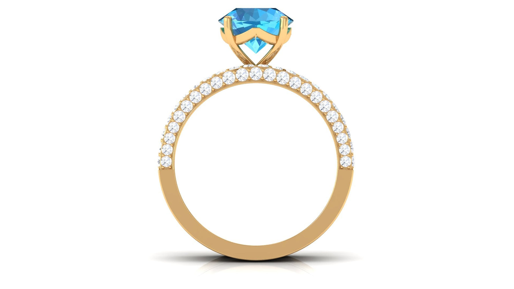 3.75 CT Swiss Blue Topaz and Moissanite Wedding Ring Set