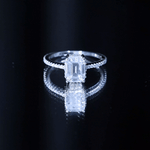 6X8 MM Certified Moissanite Emerald Cut Engagement Ring For Women