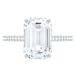 6X8 MM Certified Moissanite Emerald Cut Engagement Ring For Women